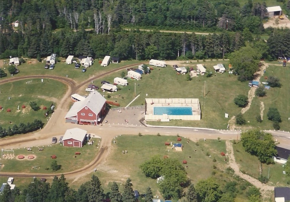 Aerial shot of Youghall campground