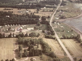 Aerial shot of campgrounds