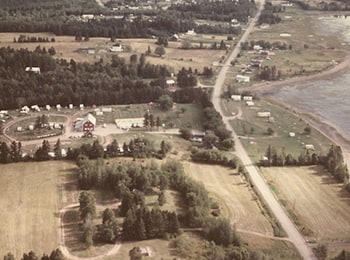 Vue aérienne des terrains de camping